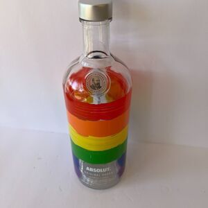 Pride Absolut Vodka Bottle Empty Rainbow Limited Diversity LGBTQ Barware HTF